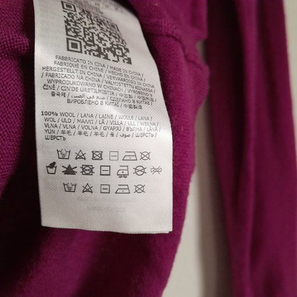 Marciano Los Angeles 100% Wool Long Sleeve Pullover Sweater Magenta Size M - Picture 6 of 8